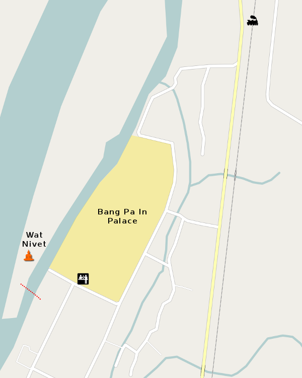 Map of Bang Pa In Palace area