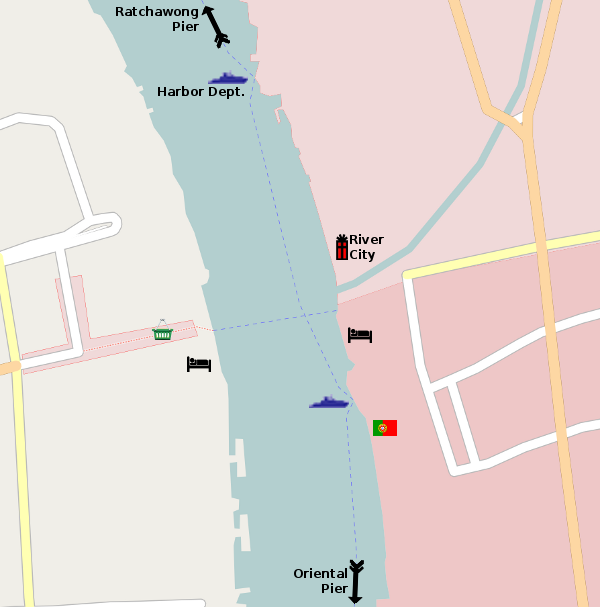 Si Phraya Pier Area Map