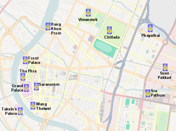 Bangkok Palaces Map