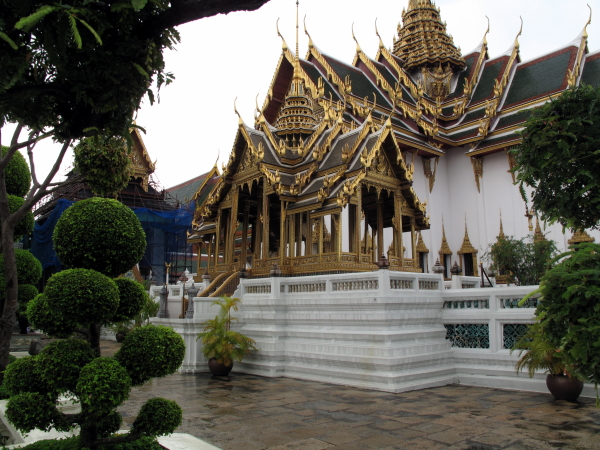 The Aphornphimok Pavilion on the wall of the Dusit Maha Prasat throne hall