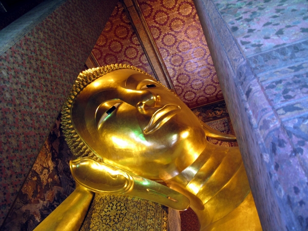 The face of the Reclining Buddha