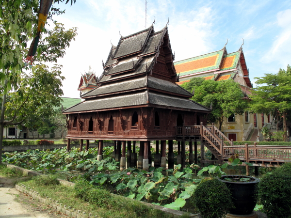 The ancient library of Wat Thung Sri Muang