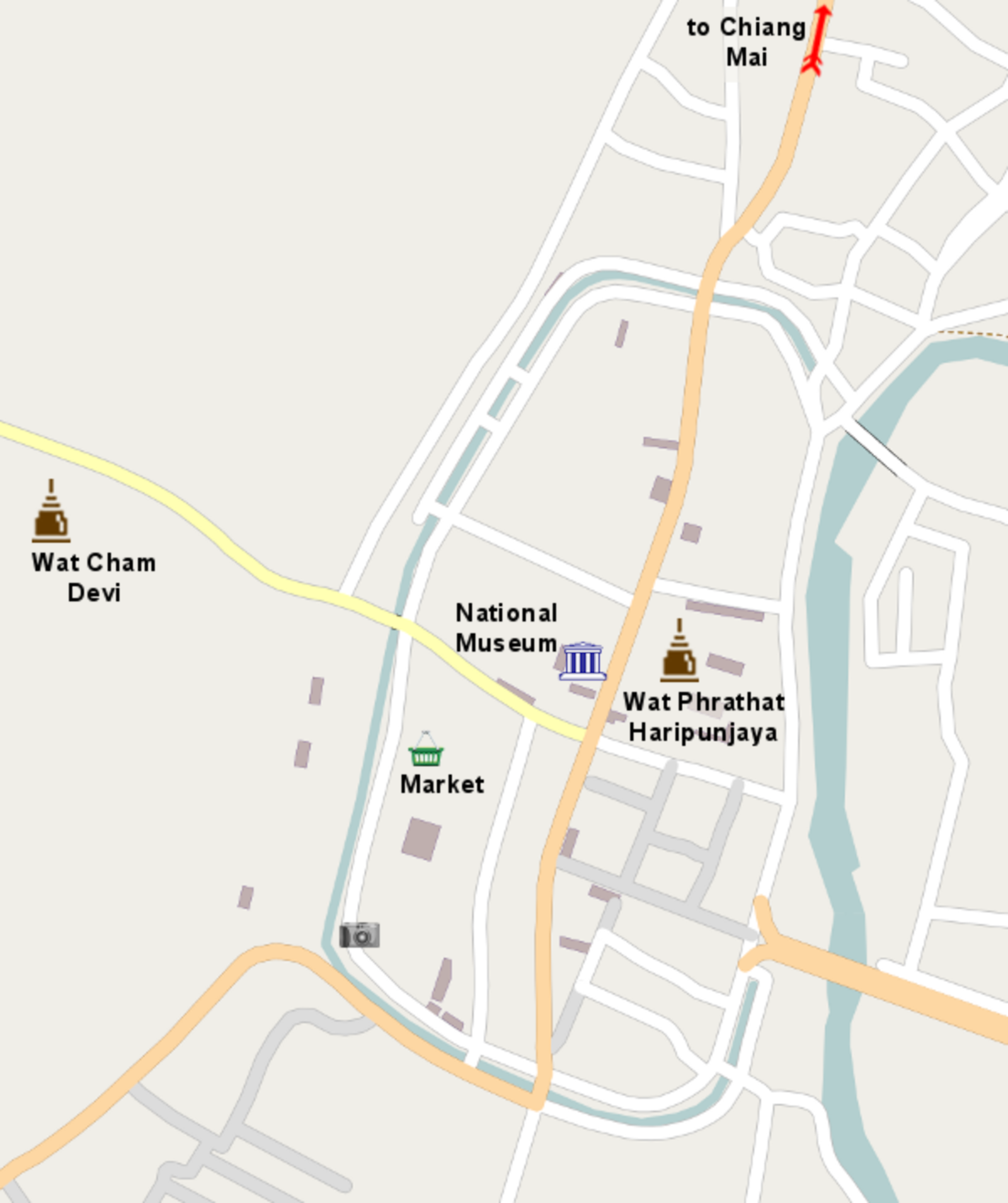 Lamphun City Map