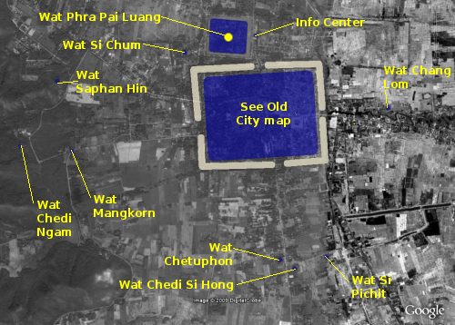 Satelite map of Sukhothai