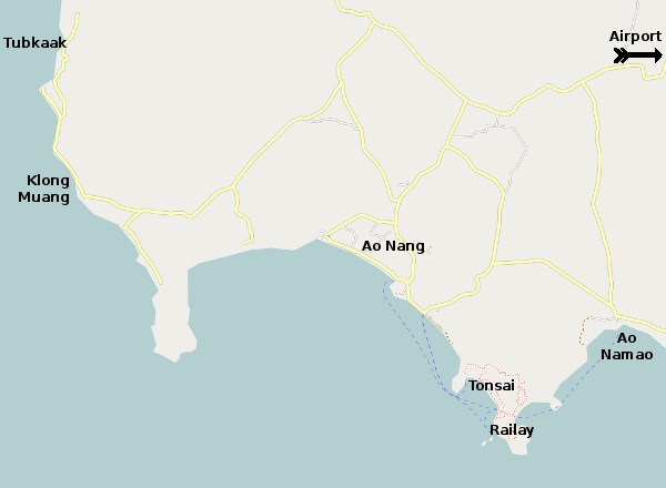 Ao Nang Area Map