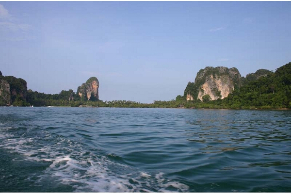 View of east Railay from the boat to Namao