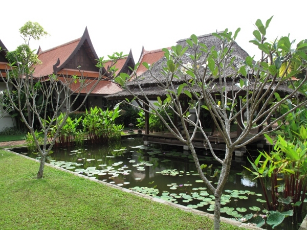 One of the pavilions in the gardens of the resort.