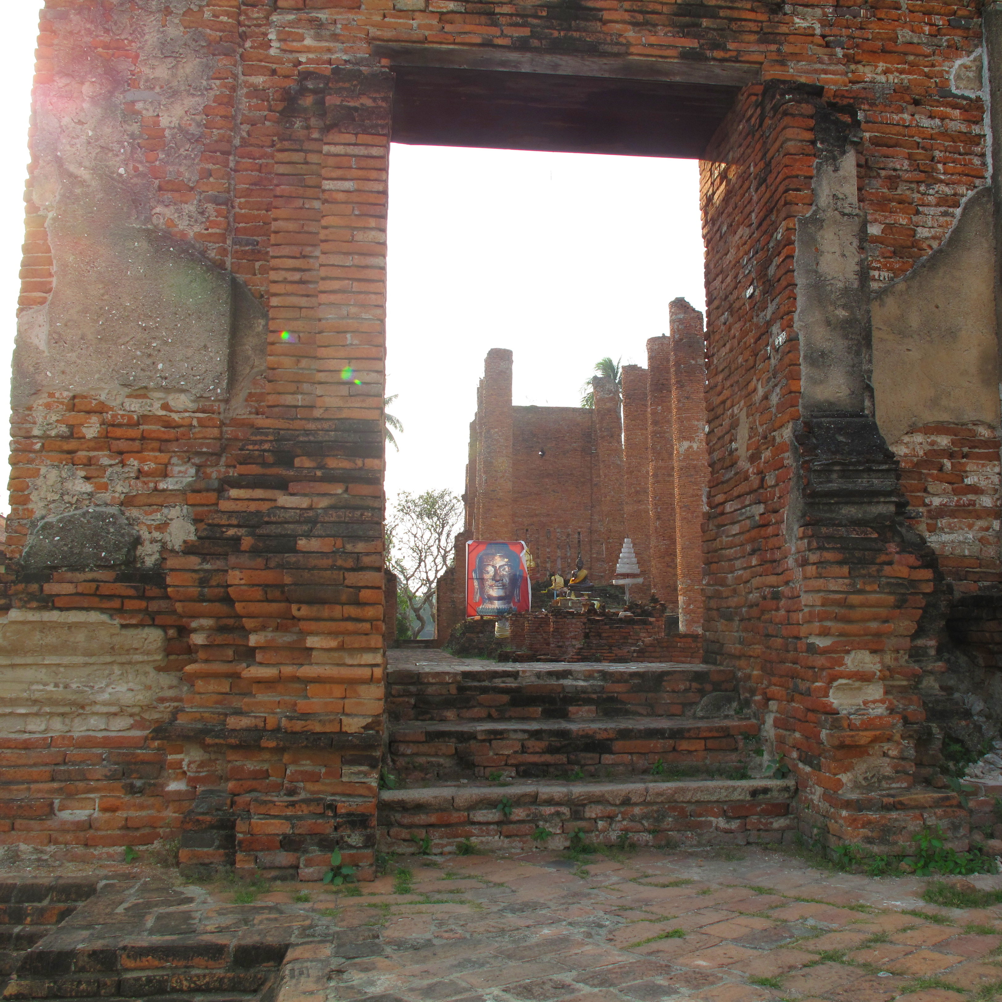 Looking through the door of the old prayer hall to the altar