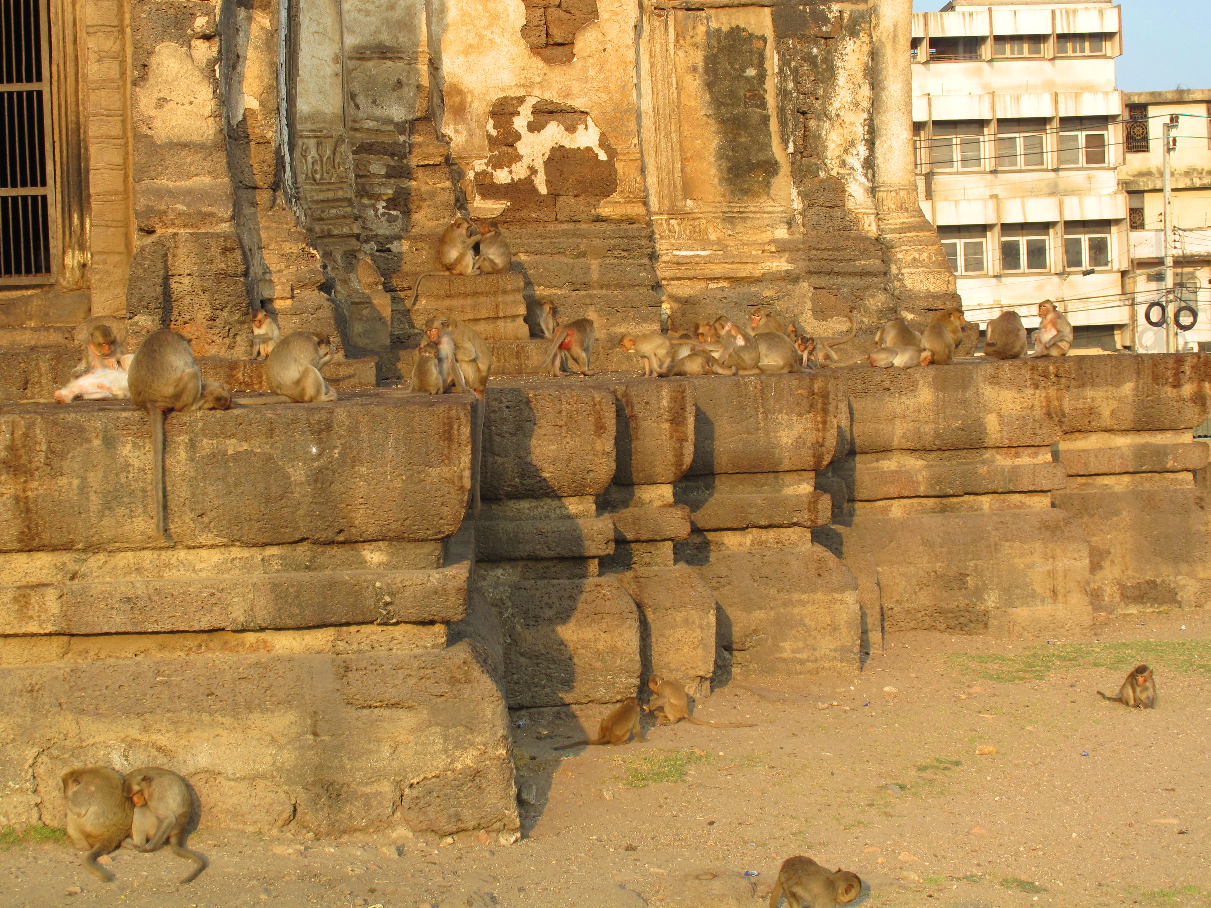 View through the arched opening of the chapel to a Buddha image