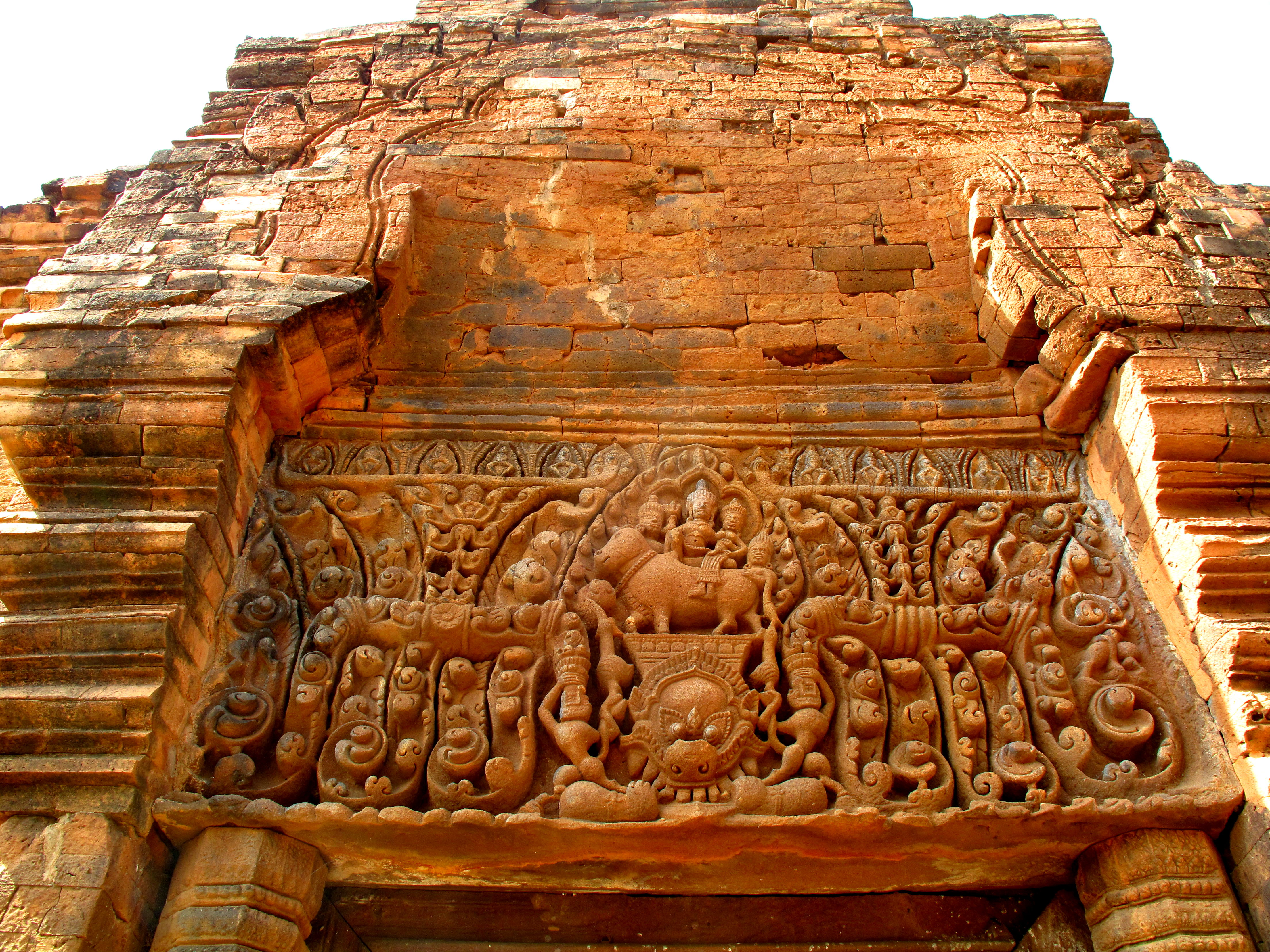 One of the intricately carved lintels