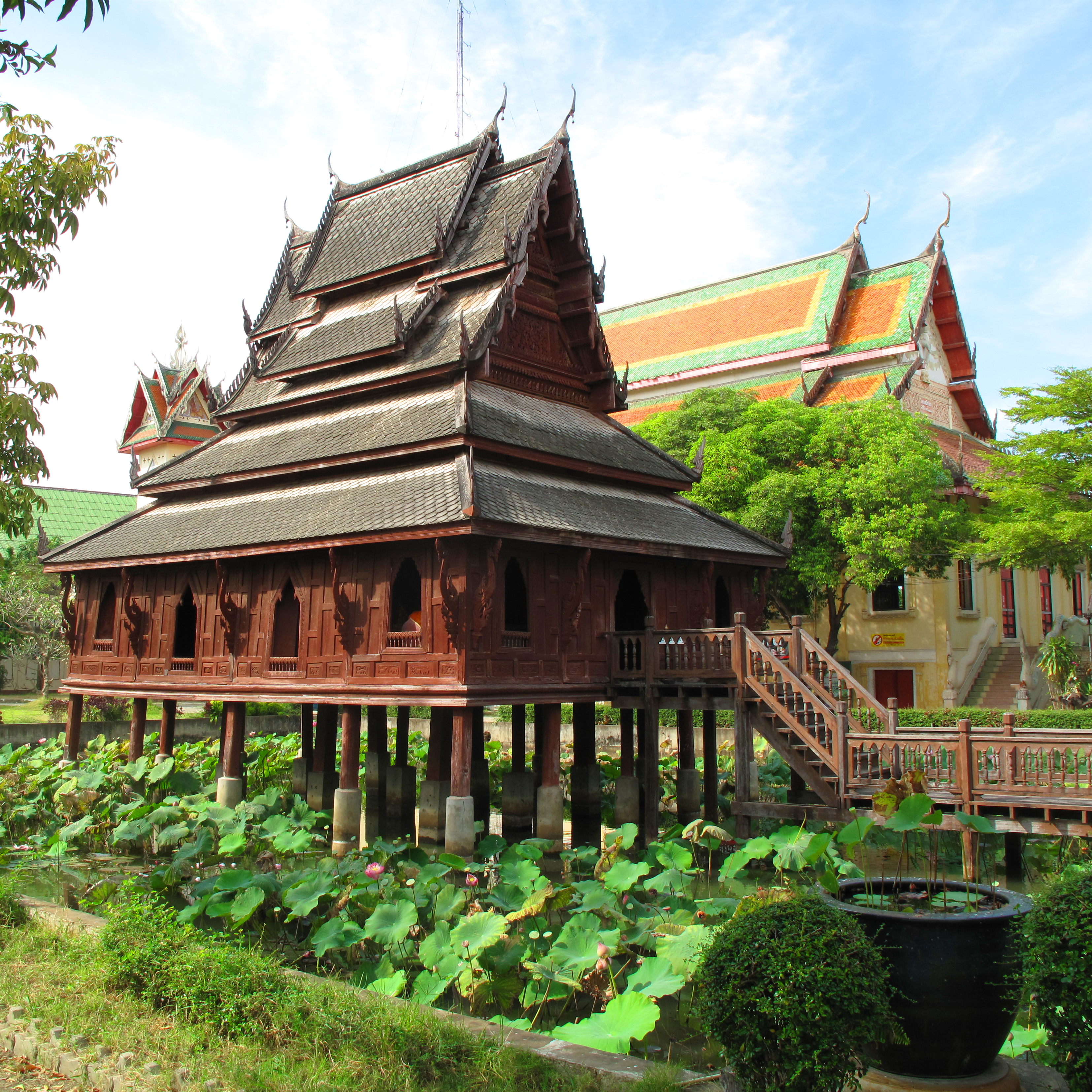 The ancient library of Wat Thung Sri Muang