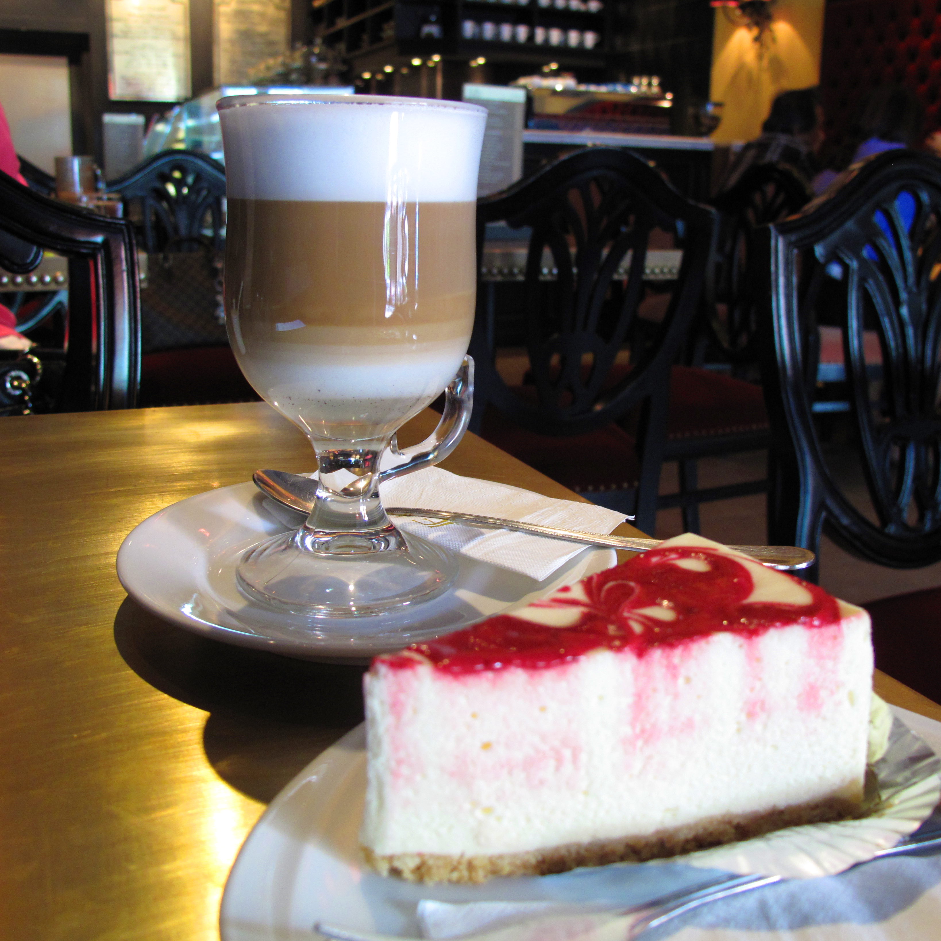 Coffee and cheescake at E.P's Artisan Bakery